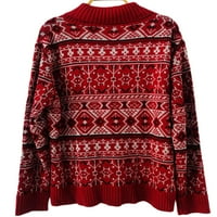 Muški božićni pleteni džemper s dugim rukavima casual pulover Xmas pleteni odjeća jesen vrhovi tee