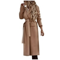 LEAL FIRD-LOGE rukav s dugim dugim kardiganskim bojama Woolen jakna ženska kaput