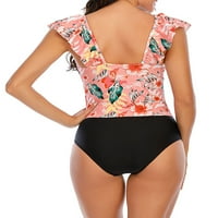 Colisha Dame Beachweweb cvjetni print kupaći kostimi dva plivajuća odijelo bez ljeta bez rukava bez