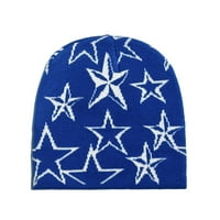 Leky elastični šešir Unise pletena šešir ultra debela zimska zima Beanie sa zvezdanim ispis elastičnim dizajnom bez obruba