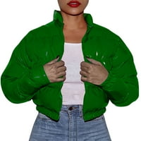 SNGXGN ženski zimski lagani polifur nadupite dame dugih rukava na vrhu zimski jakne za žene, zelene,