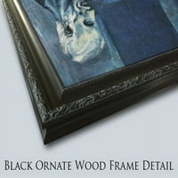 Grant Wood Matted Crnarna ukrašena uokvirena umjetnost Ispis 'nepoznato drvo'