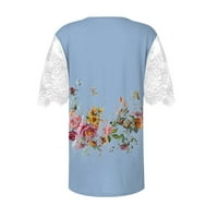 Fragarn Ženske modne duboke V-izrez kratki rukav na vrhu pune ležerne baš osnovne majice