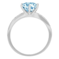 1.71ct okrugli rez plavi simulirani dijamant 14k bijelo zlatni godišnjica zaručničke prstene veličine