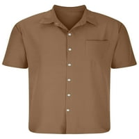 Groanlook Muškarci Ljetne košulje s kratkim rukavima bluza rever na vrhu praznične majice casual majica