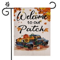 Dobrodošli Fall Garden Zastava Pumpkin Sunflower Dan zahvalnosti Ornament za dvorište Vanjski vrtni