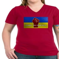 Cafepress - slava majicu Ukrajina - Ženska majica V-izrez