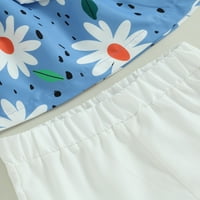Bagilaanoe Toddler Baby Girl Short hlače Postavite cvjetni linijski prsluk bez rukava + kratke hlače