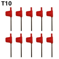 10 × Mali Tor odvijač T ključ crveni zastava Tip ključ za ključeve T5-T20