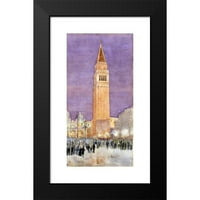 CASS Gilbert Black Moderni uokvireni muzej Art Print pod nazivom - Bell Tower, Trg Svetog Marka, Venecija