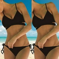 B91XZ kupaći kostimi za žene Visoki struk postavljen kupanje bikini zavoj za povišenje podstavljenim
