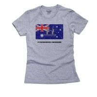 Australija - Olimpijsko - sinhronizovano kupanje - zastava - Silueta ženska pamučna siva majica