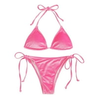 Visoki struk Split kupao je europska i američka čvrsta boja čipka za kupanje bikinija Žena ženska kupaći
