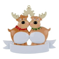 Toyfunny personalizirani obiteljski božićni Xmas Tree Bauble Decoration Ornament ELK jeleni Porodični