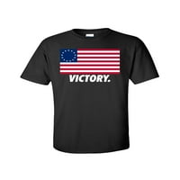 Patriotski Betsy Ross Američka zastava pobjeda za odrasle majica kratkih rukava-crna-6xl