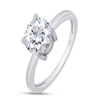 Carat Round Cut laboratorija kreirana Moissine Diamond Prongs Set Angažiranje vjenčanog pasijansa prsten