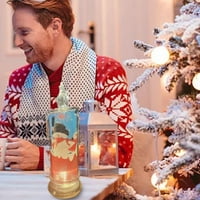 LMTIMME Clearsance Božićne svijeće sa dekalima Santa Snowman naljepnice baterijske svijeće za božićne naklonjene božićne ukrase sa bodljikavim ukrasima sa festivalom s basom za svijeće