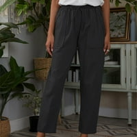 Kayannuo pantalone za žene Trendy ponude Žene Ležerne prilike Srednji struk Veze ljetne pamučne labave