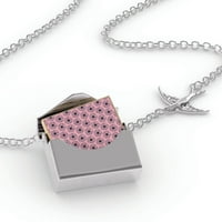 Ogrlica s ormarom uzorak ružičaste votlorne ploče u obliku silskog koverpe Neonblond