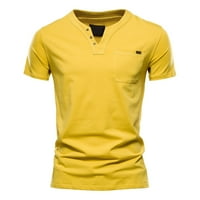 Advoicd muški majice s dugim rukavima Pamučne košulje muškarci muške modne casual pune boje pamuk V