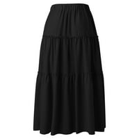 Padajuće haljine za žene ženski elastični visoki struk Boho maxi suknja ruffle a line ljuljačke duge