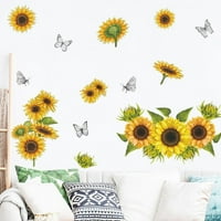 Suncokret sa leptir zidnim naljepnicama, naljepnice za uklanjanje zidnih ukrasa za ukrase za ukrašavanje