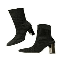 Daeful Womenske haljine cipele vuku na blok peta čizme čarapa elastična čarapa čizme Udobne visoke potpetice