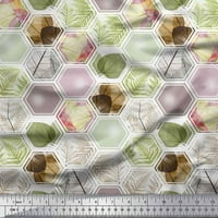 Soimoi Poly Georgette tkanina geometrijska i lišće patchwork tiskani tkaninski dvorište širom