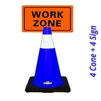 -Safety 28 Plavi konus, crna baza sa reflektivnom trakom od 6 , plus konusna zona Radna zona