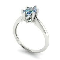 CT Sjajno markiza Clear Simulirani dijamant 18k bijeli zlatni pasijans prsten sz 5