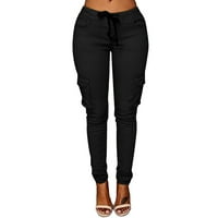 Simplmasygeni ženske pantalone hlače hlače plus veličina modne žene plus veličine crnkaju ležerne čvrste