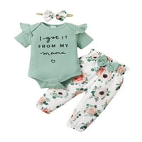Kucnuzki mjeseci Djevojka za bebe ljetne odjeće hlače setovi mjeseci kratkih rukava majčina dnevna tema