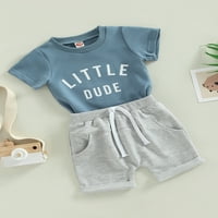 Coduop Toddler Baby Boy Summer Majica kratkih rukava Elastični stručni kratkih hlača odijela 0- godina