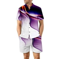 Muškarci Trendy 3D tiskana havajska košulja odijela dvije havajske košulje i kratke hlače postavljaju