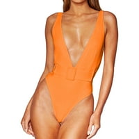 Akiihool kupaći kostimi Žene Žene Kukičanje Jedno kupaće kostimi V izrez Visoko struk kupaći kostim