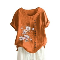 Ženska majica Loose Dugme Tunika košulja bluza Plus veličine okrugli vrat cvjetni tiskani modni vrhovi,