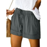 Splice Comfy struk hlače Shorts Labavi elastični džepni ženski povremene hlače za crtanje Ženske majice