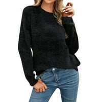 Riforla ženski plišani pulover pune boje dugih rukava veliki okrugli džeks u obliku duksera Ženski pulover