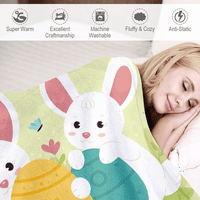 DiCasser Easter Spring Bunny bacajte pokrivač s jastukom šarenim ukrasnim dekorativnim bojama za djecu
