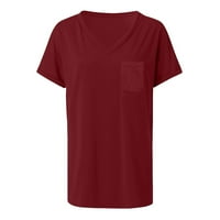 Ljetne košulje za žene Solid Color Print Tops Labavi mociva za djevojke Kratki rukav Teers Comfy Casual