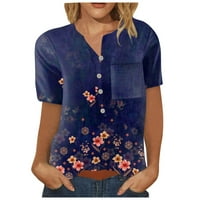 Košulje kratkih rukava za žene Vintage Ispis Grafičke majice Bluze casual plus veličina osnovnih vrhova