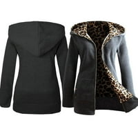 Floleo Womens Wind Fall Coats Jacket Fashion Worns Warm Fau kaput Jakna Zimska Leopard dugih rukava,