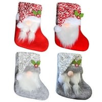 Meuva božićni ukras obojeni pompom šeširi plišane brade pletene čarape Veliki vješanje za zamjenu lustera