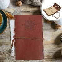 Hemoton Leor Vintage PU prekrivač labavo-listove notebook Notepad Travel Journal dnevnik jotter