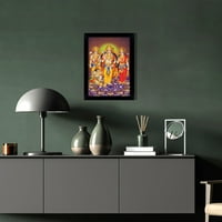 IndianBeatifulrt Hanuman sjedi u ram Darbar Slika okvira vjerski poster crni zidni okvir Boyity foto