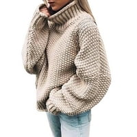 Outfmvch džemperi za žene zimski kaputi za žene Ženske žene sa džemper za rame Pleteni čvrsti pulover