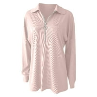 Miayilima ženske košulje casual tops majice za žene zimski pad dugih rukava V-izrez majice ružičaste