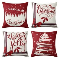 Crveni poliesterski kasu za božićne bacanje jastuk pokriva seoska kuća Xmas Tree veseli božićni jastučnici,