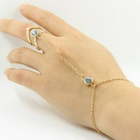 Jiyugala prstenovi za muškarce Rhinestone Openwork Geometric Arrowhead prsten sa personaliziranim lancem prsta