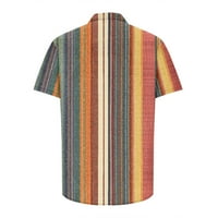 Aufmer Ljetne košulje za muškarce Majica od muške etničke stijene 3D negirajući tisak Havajska kratka
